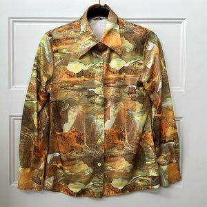 70’s amazing polyester Disco shirt size Small